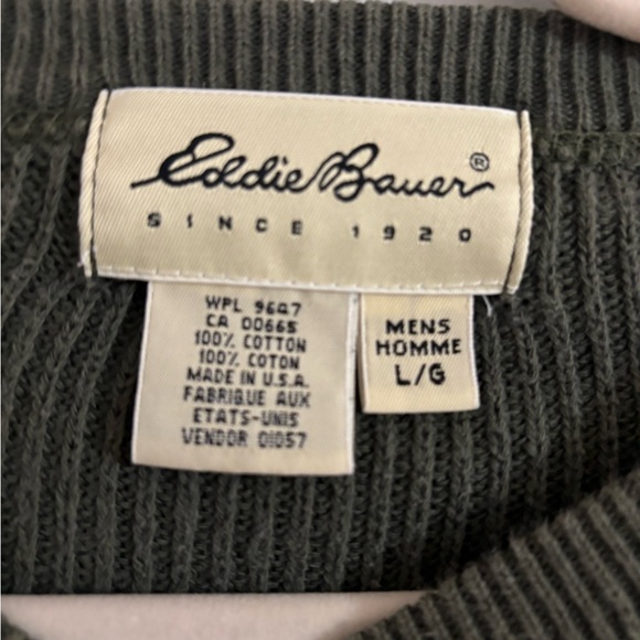 Eddie Bauer Olive Green Knit Sweater - Picture 2 of 6